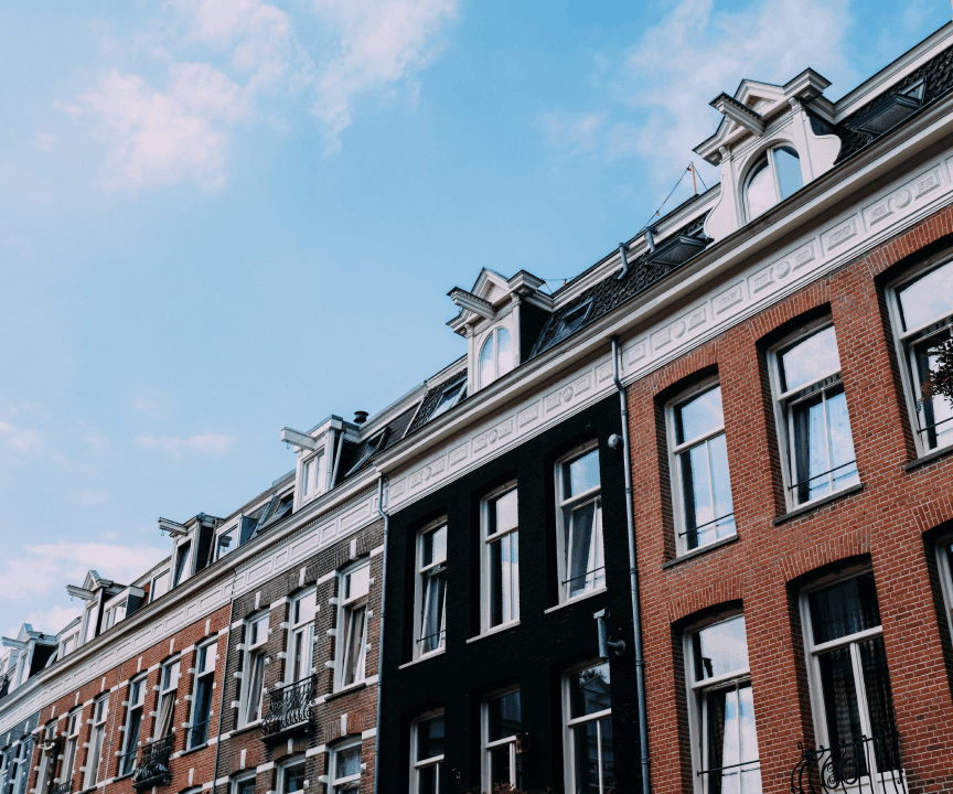 a row of buildings