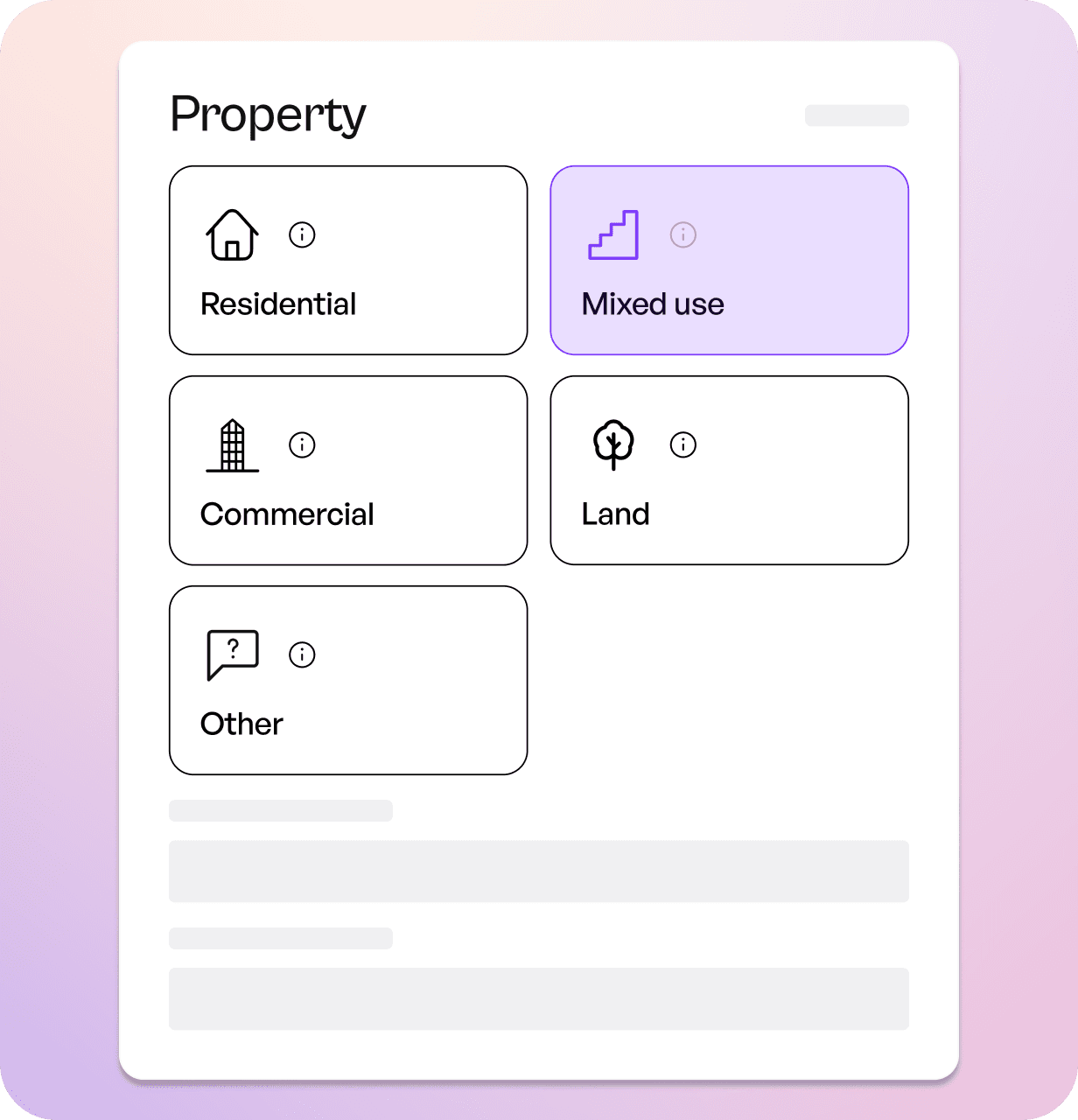 Lendhub loan details calculator interface with a purple gradient background.